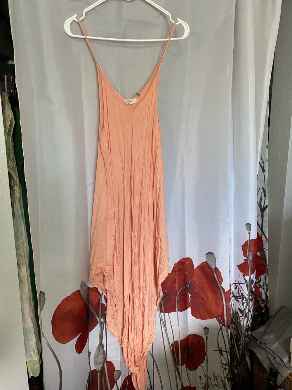 Elan Peach Sundress with Thin Straps. Perfect for Beach. Size S